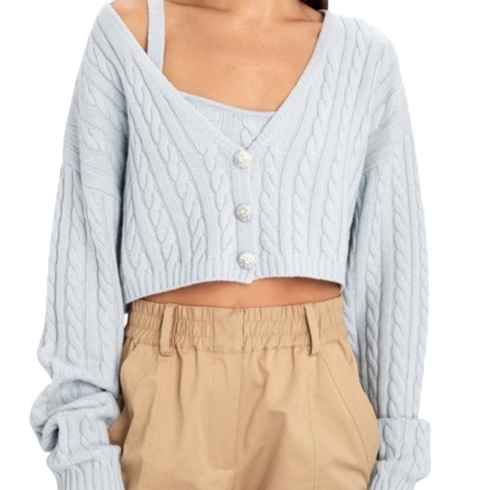 RONNY KOBO Phyllis Cashmere Cropped Cardigan - Picture 1 of 16